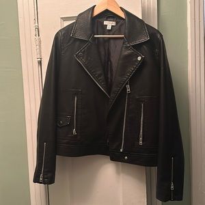 Top shop black faux leather jacket